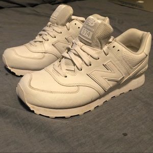 New Balance 574 white on white size 10 used
